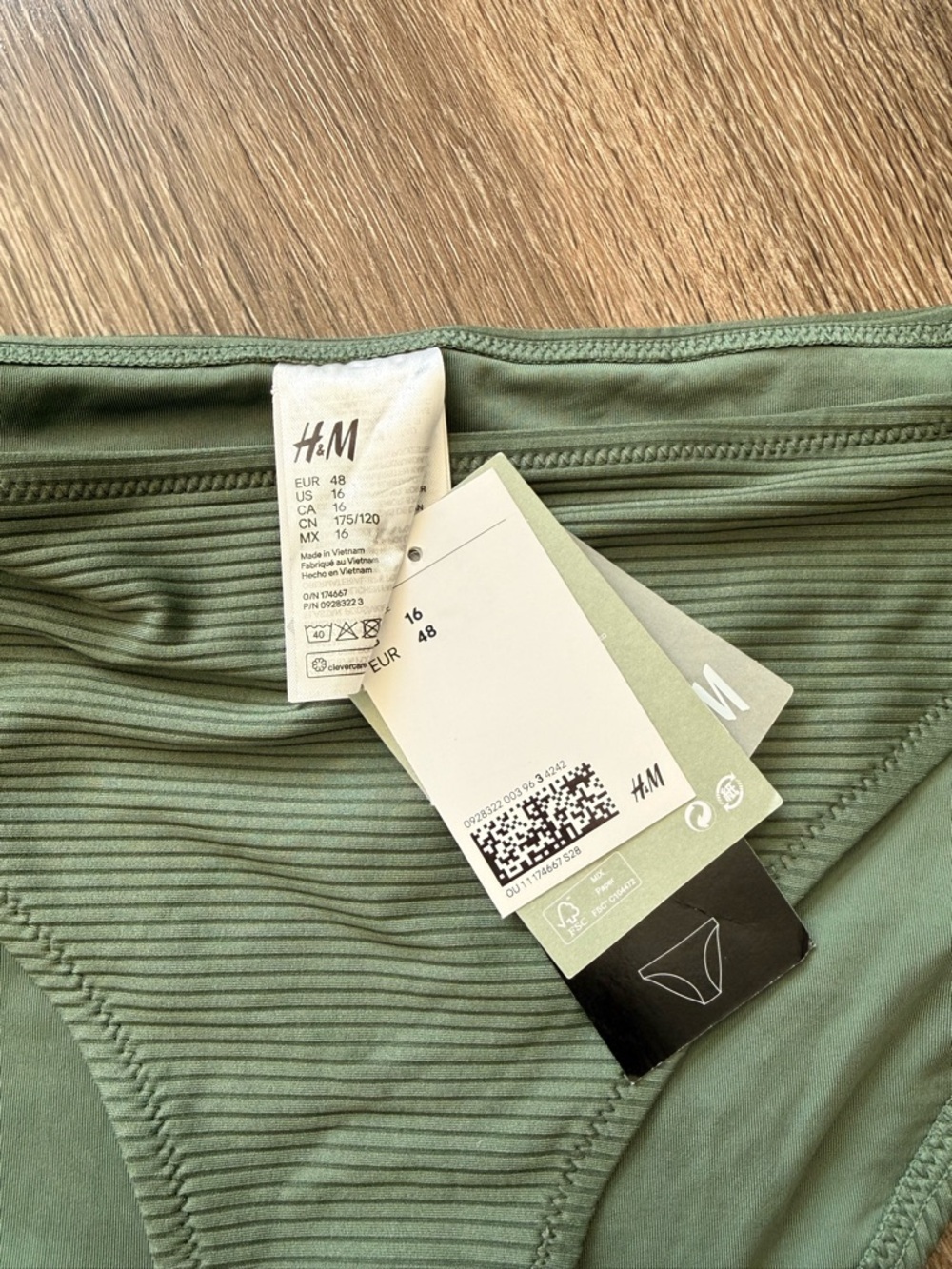 H&M Olive Green Ribbed Bikini Set - Picture 7 of 7